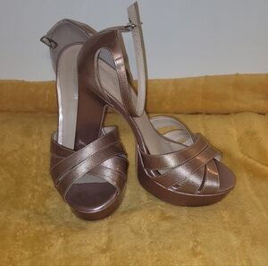 Elegant Metallic Strappy Heels